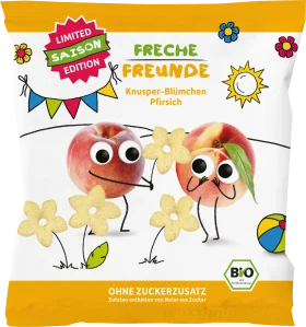 FRECHE FREUNDE Children's snack crunchy flowers peach, from 1 year, 15 g