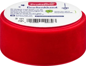 Profissimo gift ribbon velvet red, 2 m