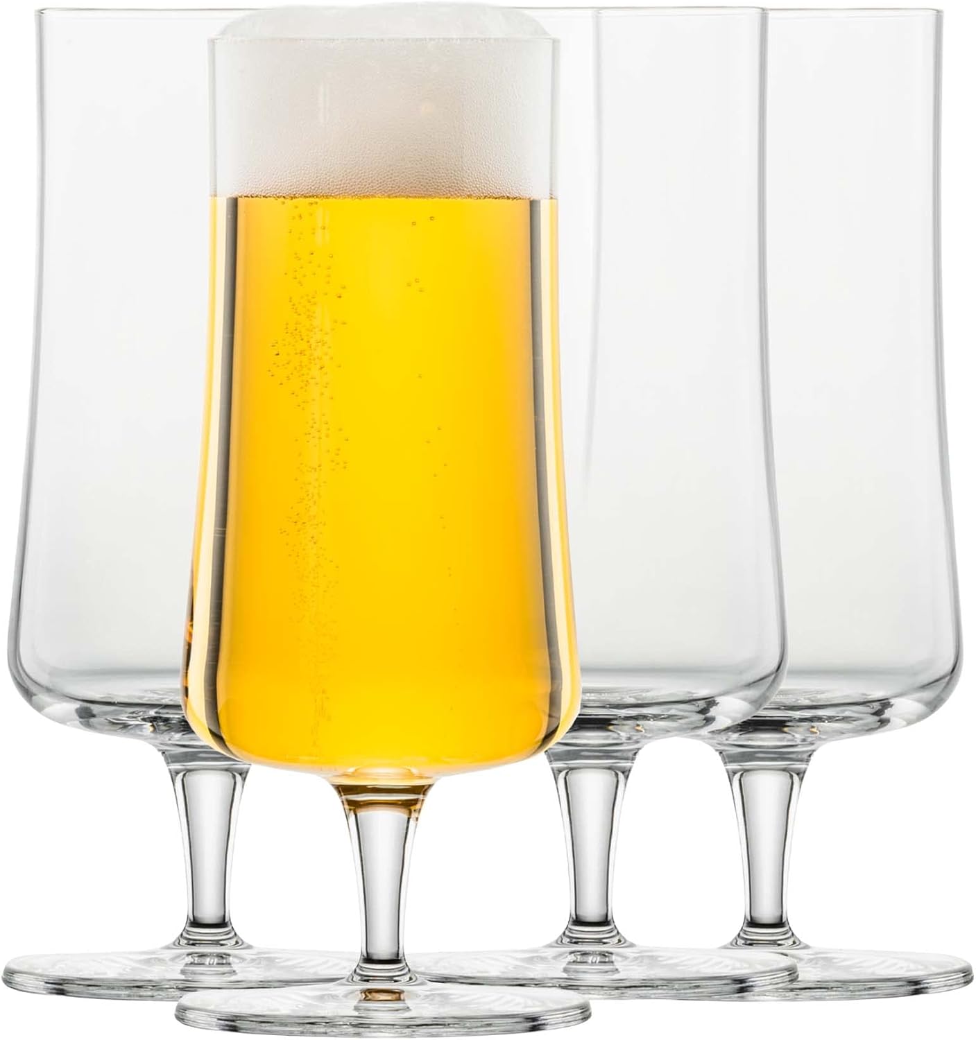 Schott Zwiesel Store SCHOTT ZWIESEL Pilsglas Beer Basic 0.3 L (Set of 4), Classic Beer Tulip with Moussing Point, Dishwasher Safe Tritan Crystal Glasses, Made in Germany (Item No. 130006), Crystal