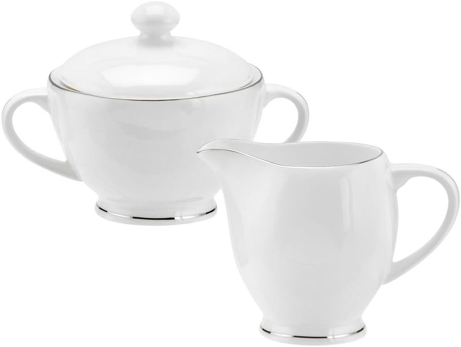 Portmeirion Royal Worcester Serendipity Platinum Sugar and Cream Set