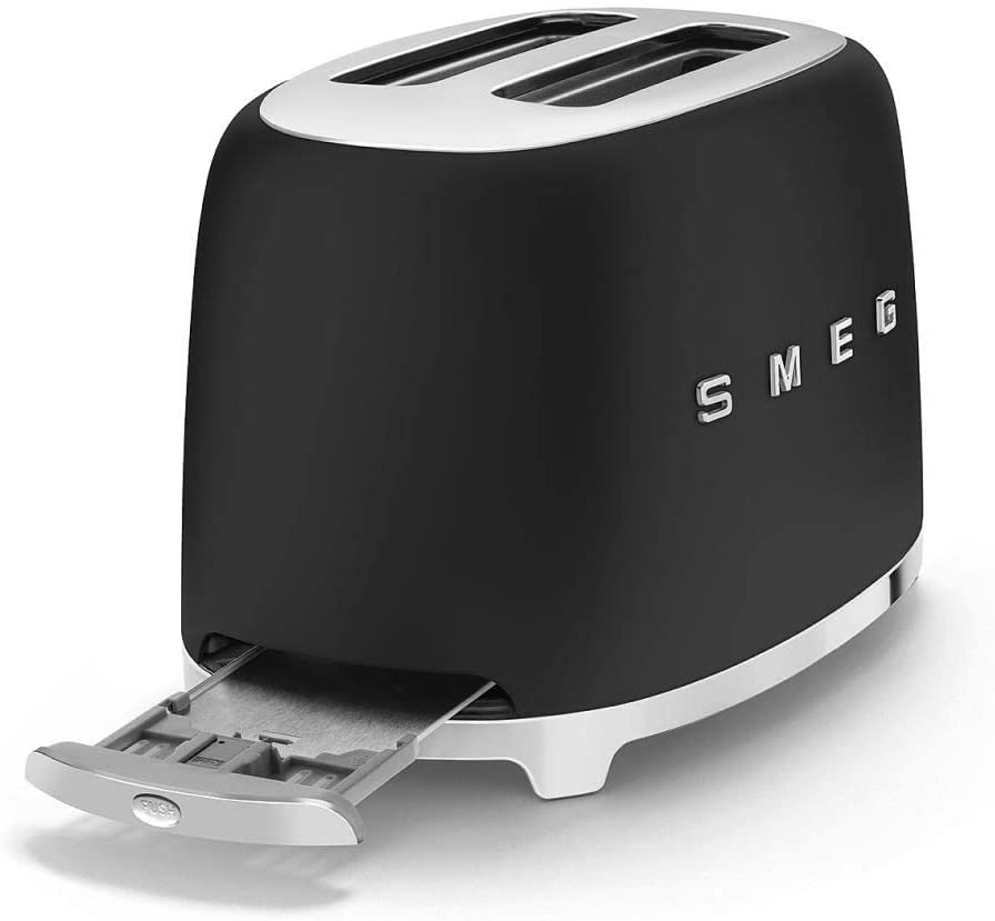 SMEG Estetica Anni \'50 Tostapane 2 Fat Style Nero Opaco