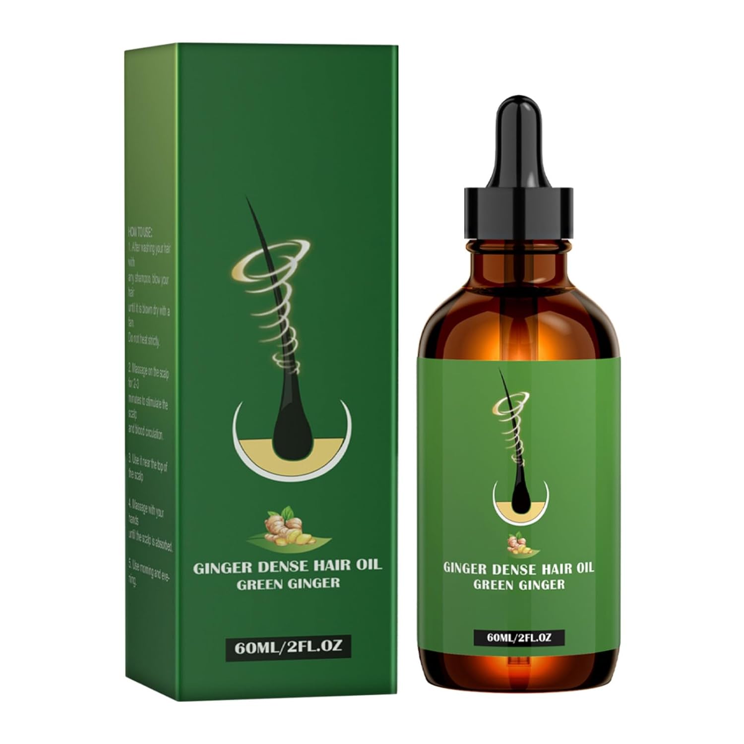 Hair Growth Serum with Ginger, Serum for Hair Growth, Very Fast Hair Growth, Hair Growth Oils with Ginger, Serum for Hair Regrowth with Ginger, 60ml