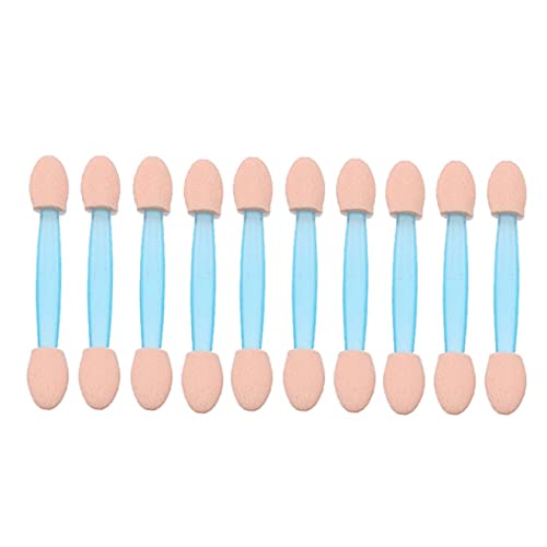 IAMZHL Disposable Eyeshadow Eyebrow Eyeliner Lip Brush Sponge Double-Sided Makeup Brush Applicator Pack of 100 - Blue, ‎blue-a42