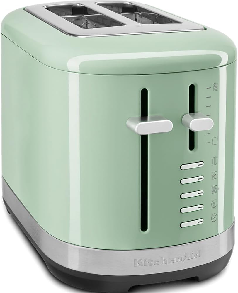 KitchenAid Toaster for 2 Slices, Retro Design Toast Machine, 7 Different Functions, Stainless Steel, Pistachio Green