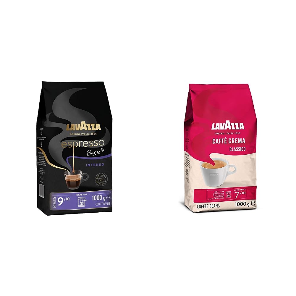 Lavazza, Espresso Barista Intego, entire Arabica and Robusta coffee beans & Caffè Crema Classico, Arabica & Robusta coffee beans