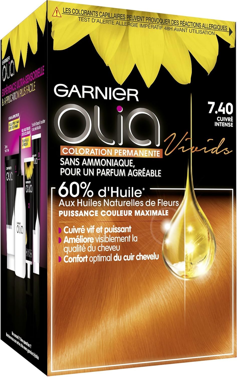 Garnier Olia Permanent Oil Hair Color, No Ammonia, Color: Copper