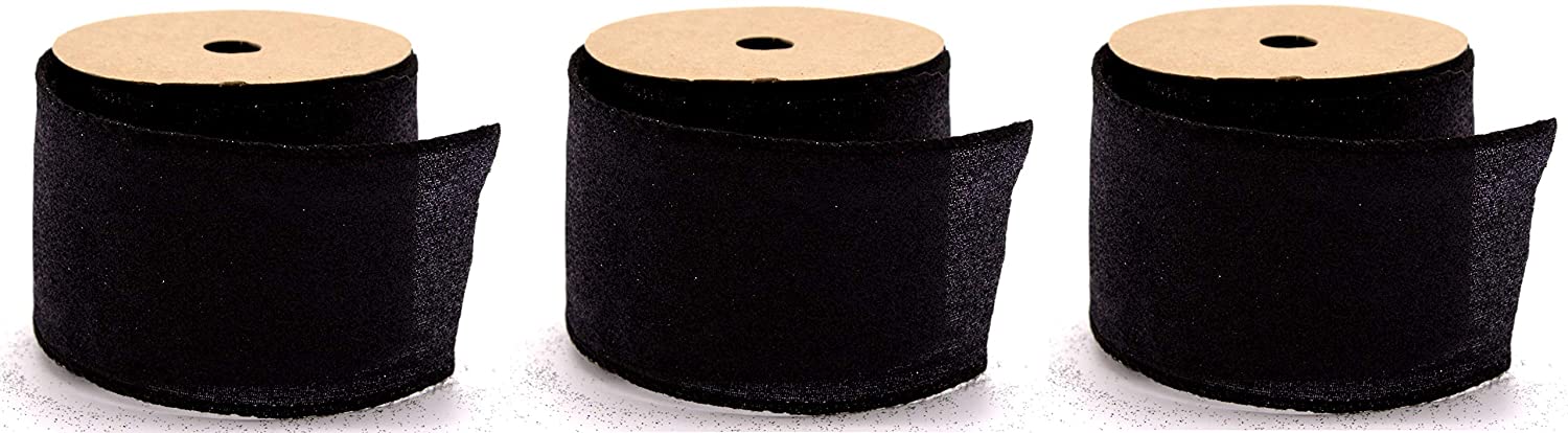 DARO DEKO DARO Deco Fabric Ribbon 6.3 cm x 2.7 m in Gold or Black-Single or Set of 3