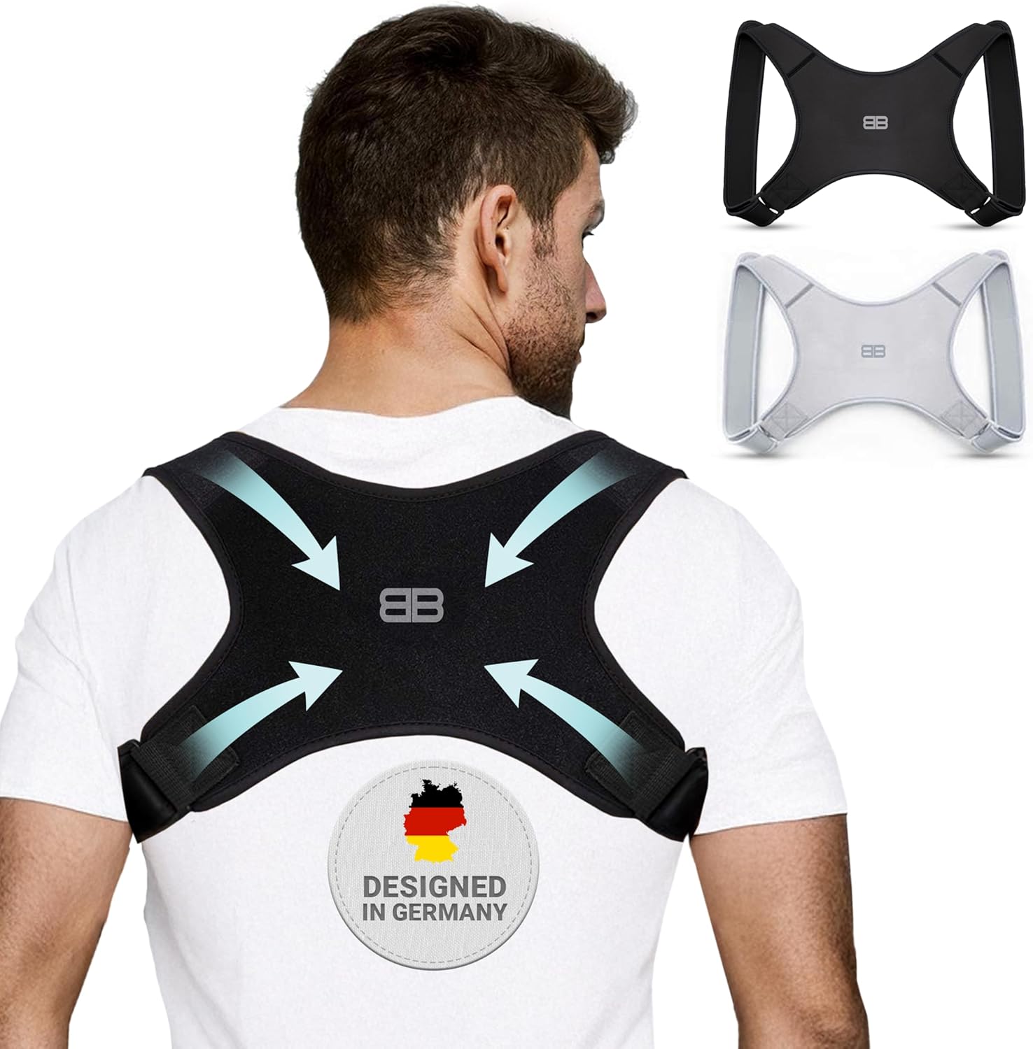 BACK BODYGUARD Store Back Bodyguard Posture Corrector - Innovative Posture Trainer for Upright Posture, Back Strap, Shoulder Strap, Posture Corrector Men S, M, L, Black