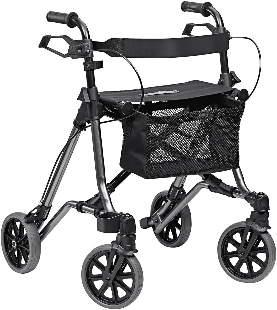 DIETZ REHA Produkte M-Eco Aluminium Rollator - Silver - Modern - Foldable - 7.8 kg - 80-95 cm - Mobility Aid