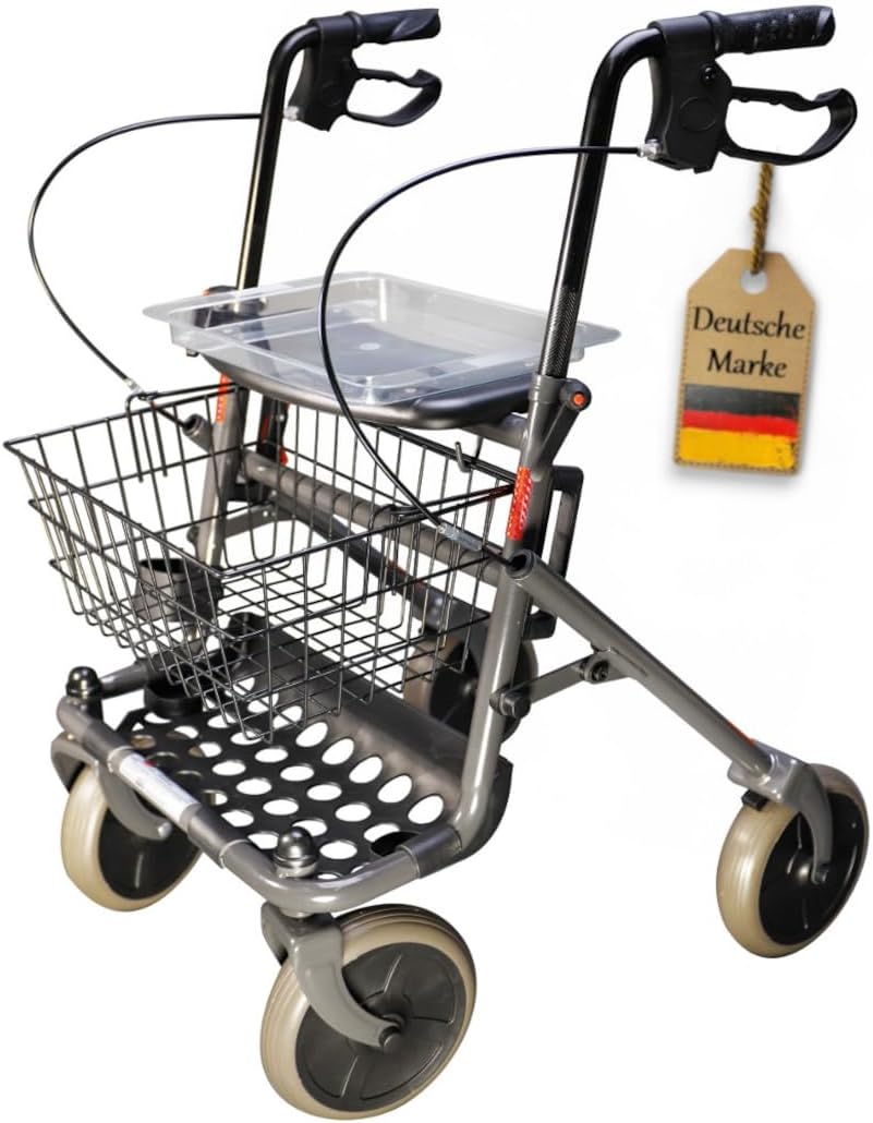 FabaCare Actimo Basic Rollator with Full Equipment, Folding Walking Aid, Standard Rollator, Walker up to 130 kg, Anthracite