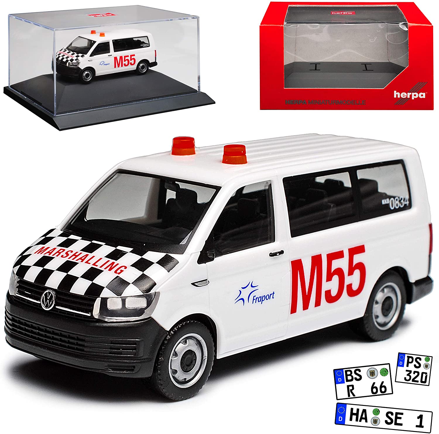 Herpa VW Volkwagen T6 Multivan Fraport Frankfurt Airport Persons Transporter White T
