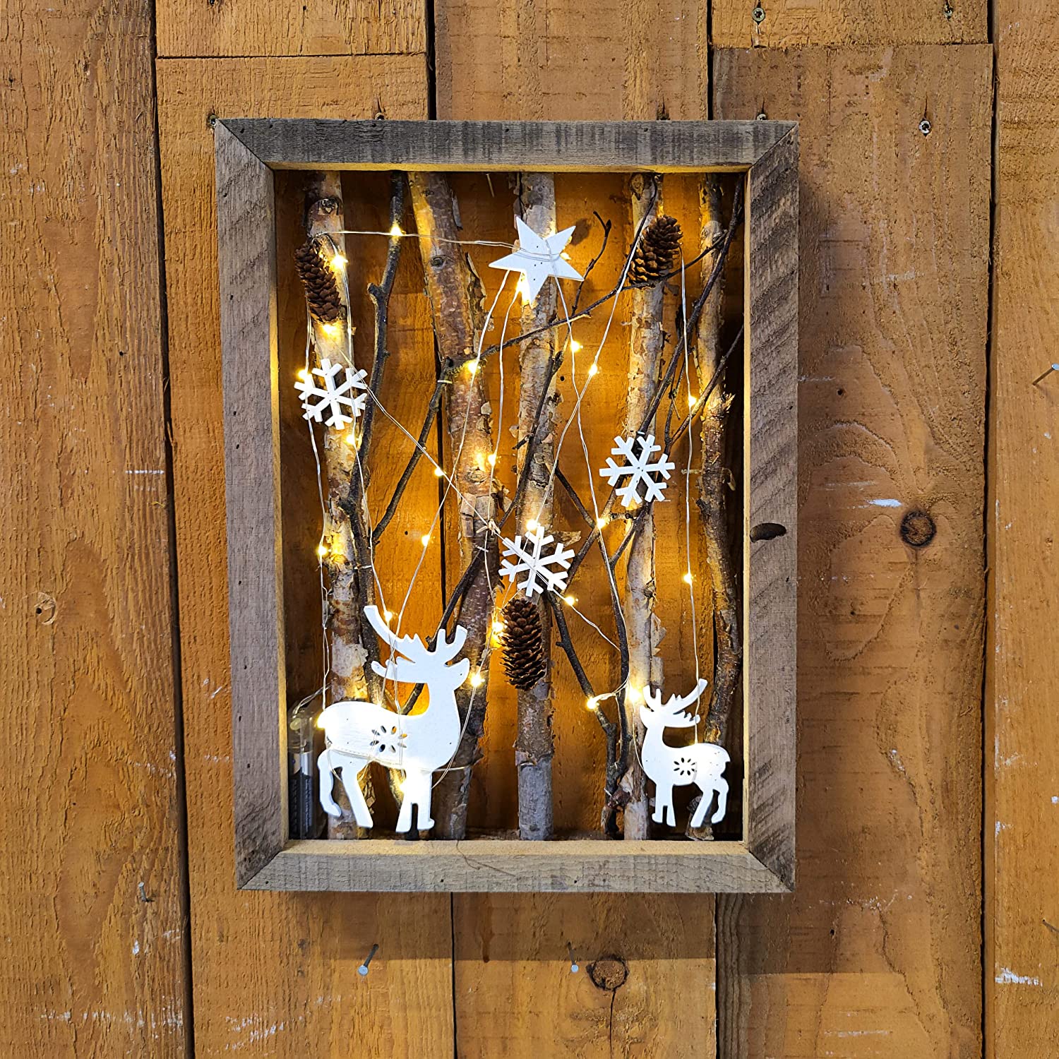 DARO DEKO Wooden Wall Art Illuminated
