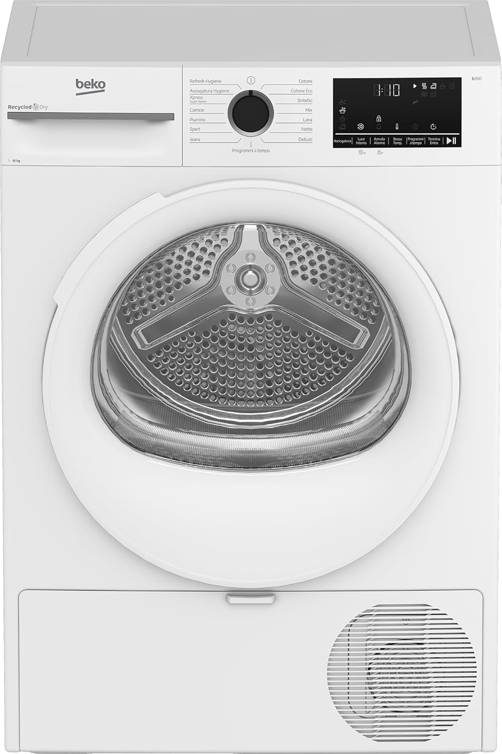 Beko BMT104EW Freestanding Tumble Dryer 10kg Inverter Motor Class C SteamCure 15 Programmes Display XL White - 84.6 x 59.8 x 67.2 cm (H x W x D)