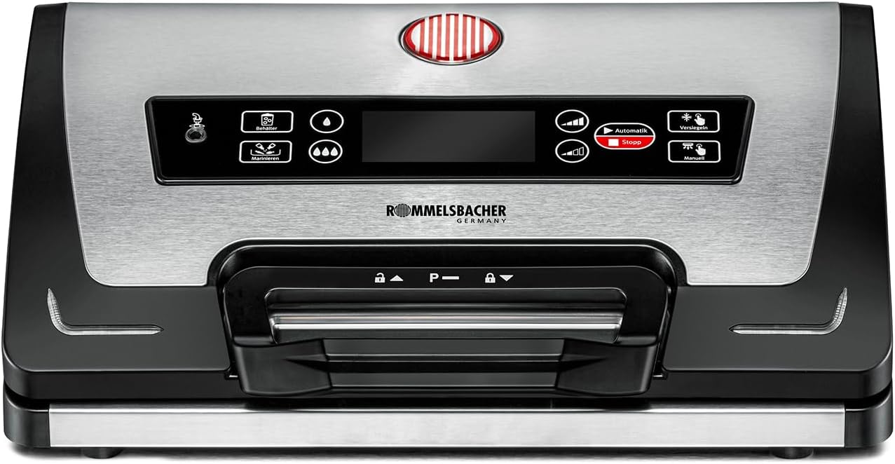 ROMMELSBACHER Vacuum Sealer VAC 585, Suction Capacity 20 Liters/Min, One-Hand Operation, Suitable for Long-term Operation, Double Sealing Seam, 2 Programs, 2 Speeds, for Films up to 30 cm