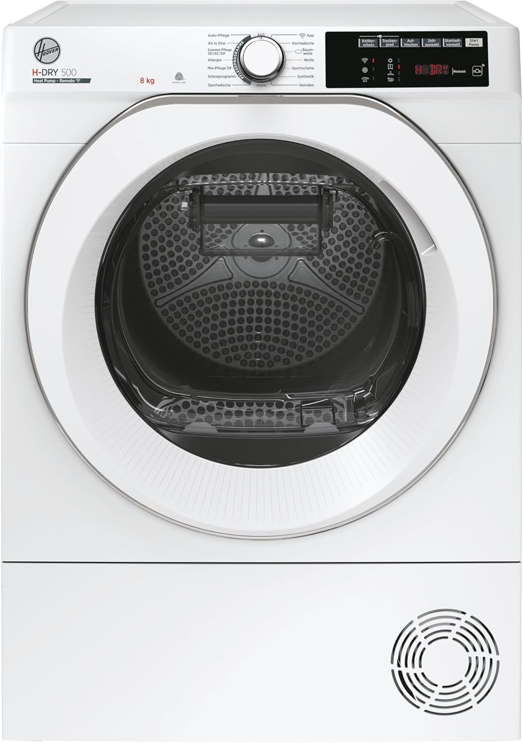 Hoover NDE H8A2TCES-84 Heat Pump Dryer, 8 kg, Wi-Fi + Bluetooth Technology, AquaVision Condensed Water Tank, German Control Panel
