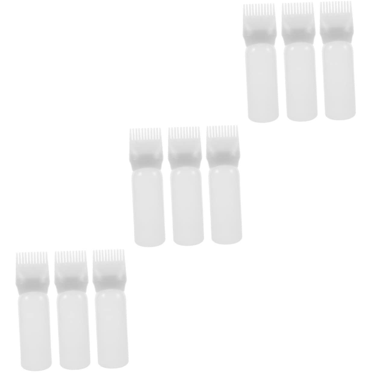 Lurrose 9 Pieces Medicine Bottle Root Comb Bottle Root Comb Applicator Hair Colour Root Comb Plastic Hair Dye Electric Water Oil Applicator Bottle for Hair