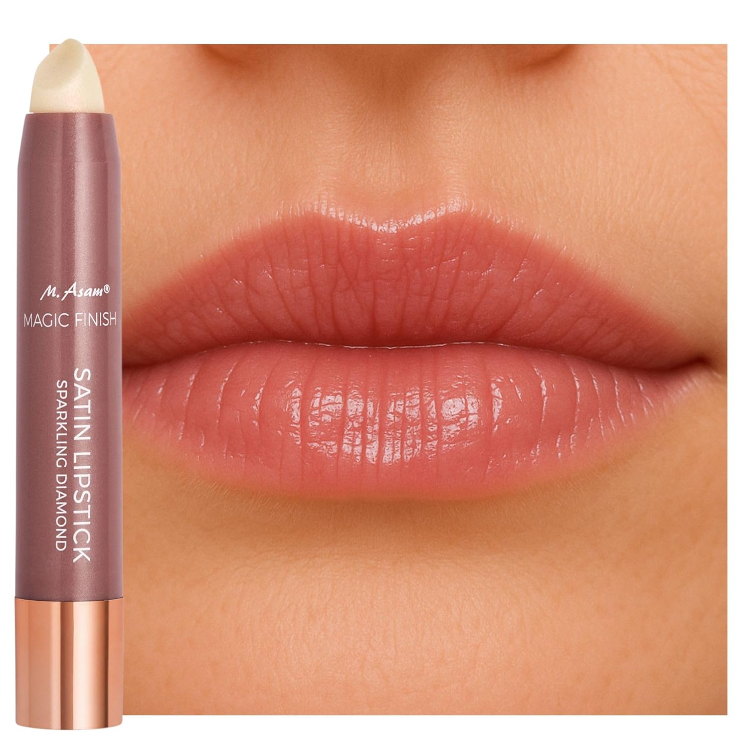 M. Asam Magic Finish Satin Lipstick Sparkling Diamonds (3.5 g) - Long-Lasting Lipstick with Volume Peptide & Hyaluron, Intense Colour with Satin Finish, Creamy Texture, Nourishing Oils & Waxes