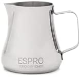 ESPRO TOROID 2 Steaming Pitcher, Milchkännchen, einzigartige Form für den perfekten Milchschaum, polierter Edelstahl, 350ml