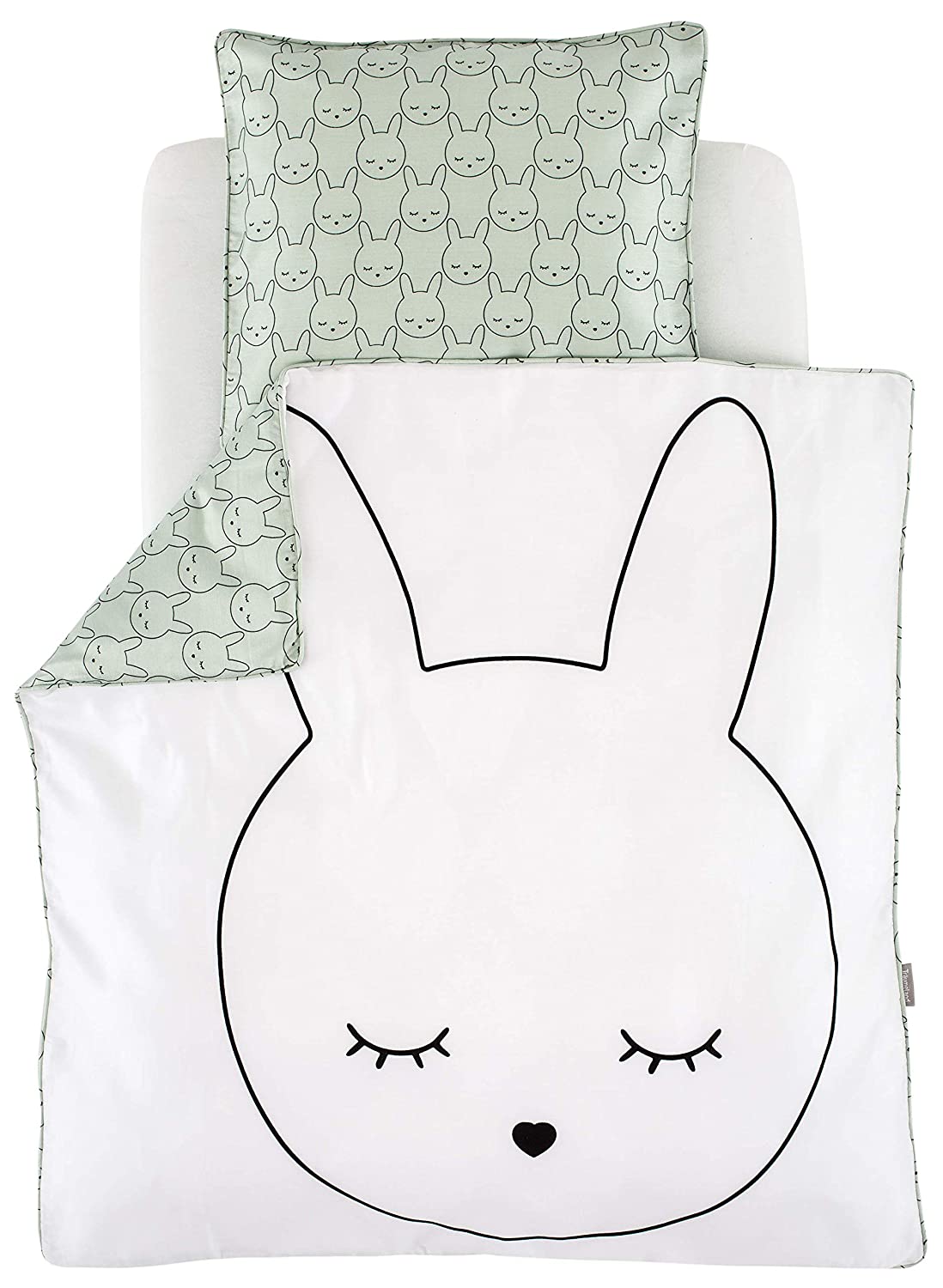 Traeumeland Träumeland TT18103 Bed Linen Cuddly Rabbit 80/80 + 35/40 Multi-Coloured