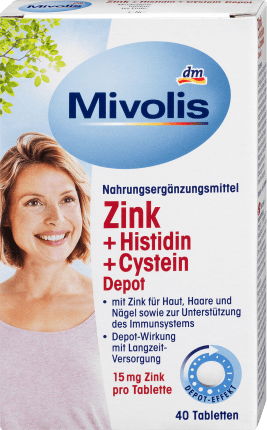 Mivolis Zinc + histidine + cysteine Depot, tablets 40 pcs., 19 g
