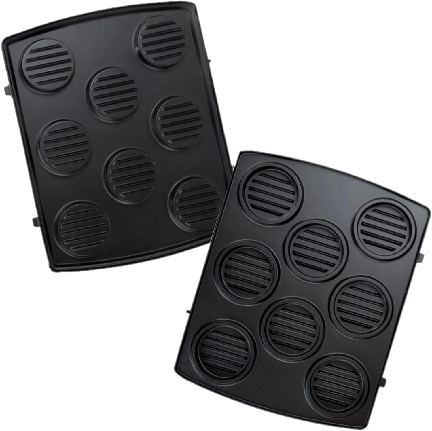 Syntrox Germany Removable plates for Multimaker ZN-2000W, non-stick coated, many possible uses, stainless steel, replacement plates, spare parts Multimaker (hamburger)