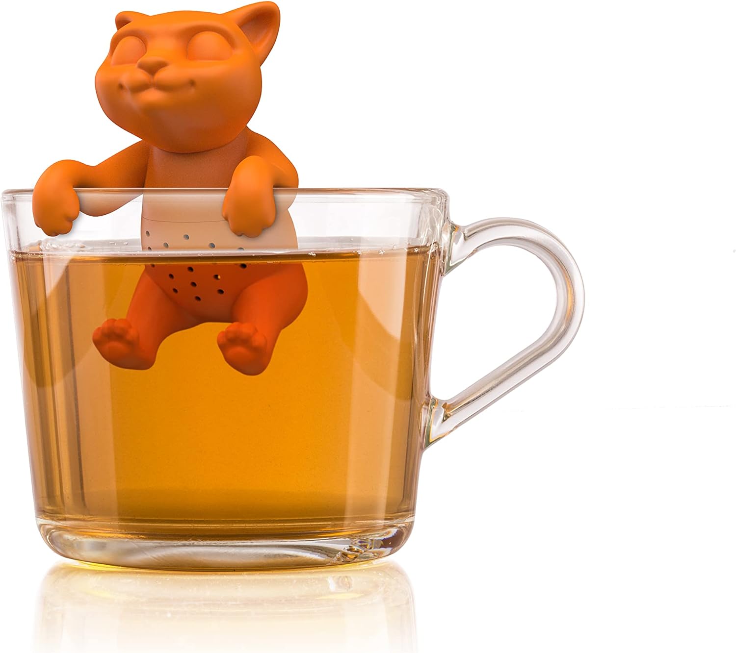 Winkee Store Winkee Cute Animal Tea Strainer – Tea Infuser for Loose Tea – Funny Tea Infuser – Tea Strainer for Cup – Spice Strainer Silicone – Tea Capsule Animal Figure (Kitten)