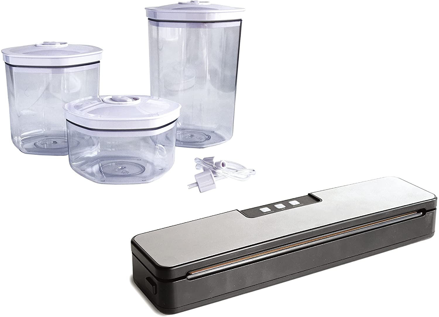 Maxxo VM Handy + VC1800 Manual AKU Vacuum Sealer for Food + Accessories Vacuum Sealer Cans Set Vacuum Sealer Vacuum Bags