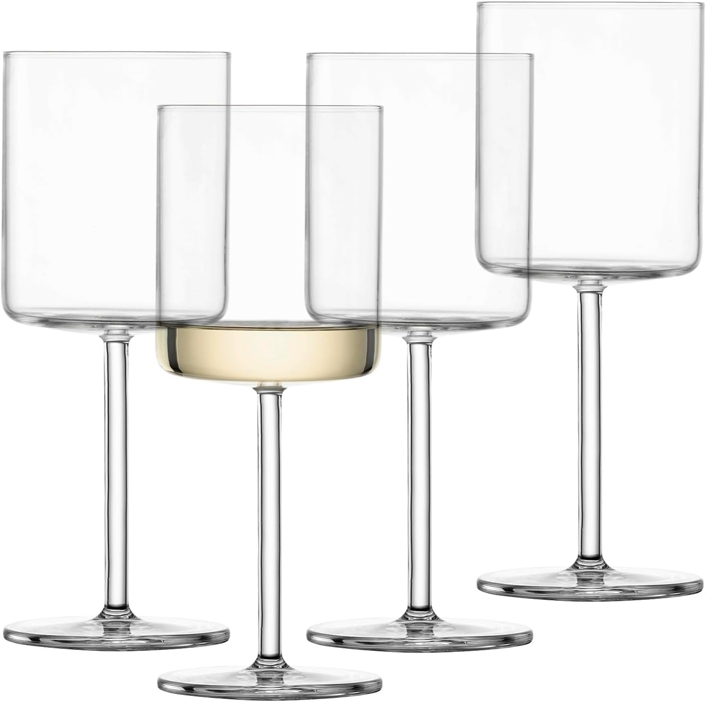 SCHOTT ZWIESEL Modo White Wine Glass (Set of 4), Linear Wine Glasses for White Wine, Dishwasher Safe Tritan Crystal Glasses, Made in Germany (Item No. 119900)