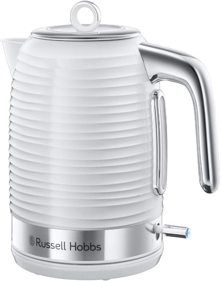 Russell Hobbs Inspire 24360-70 Kettle, White, 1.7 L, 2400 W, Pressure Boil Function, Optimized Spout, Removable Limescale Filter, Removable Lid, Water Level Indicator, Tea Maker