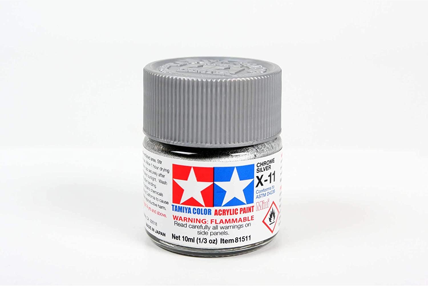 Tamiya Acrylic Paint Mini 10 ml X11 Chrome Silver