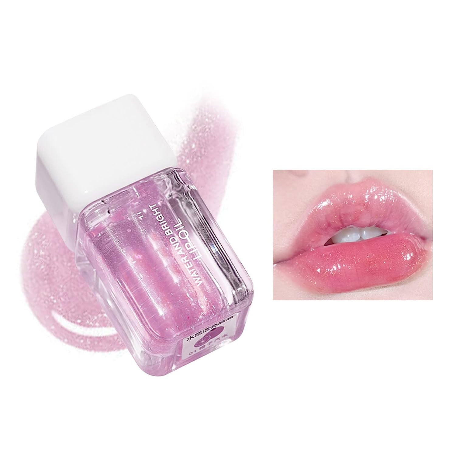 Generic Lip Gloss Hydrating Lip Glow Oil Fruit Flavoured Lip Tint for Dry Long Long Lasting Moisturising Non-Sticky Fresh Texture Lip Gloss 3 ml (B, One Size)