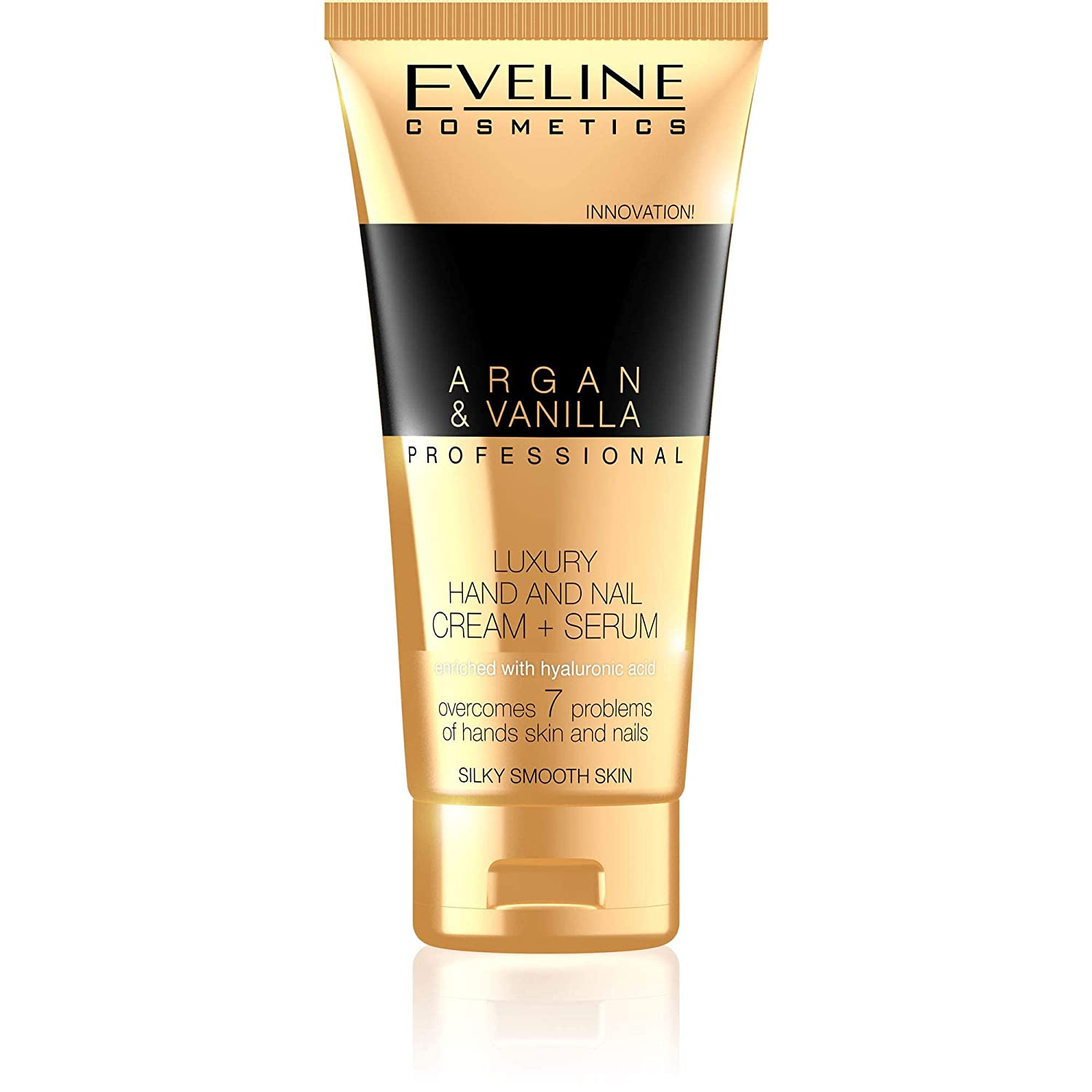 Eveline Cosmetics Luxurious Argan & Vanilla Hand and Nail Cream for Very Dry Cracked Hands | 100 ml | Hand Cream Repair - Comprehensive Regeneration | Instant Recovery for Your Hands