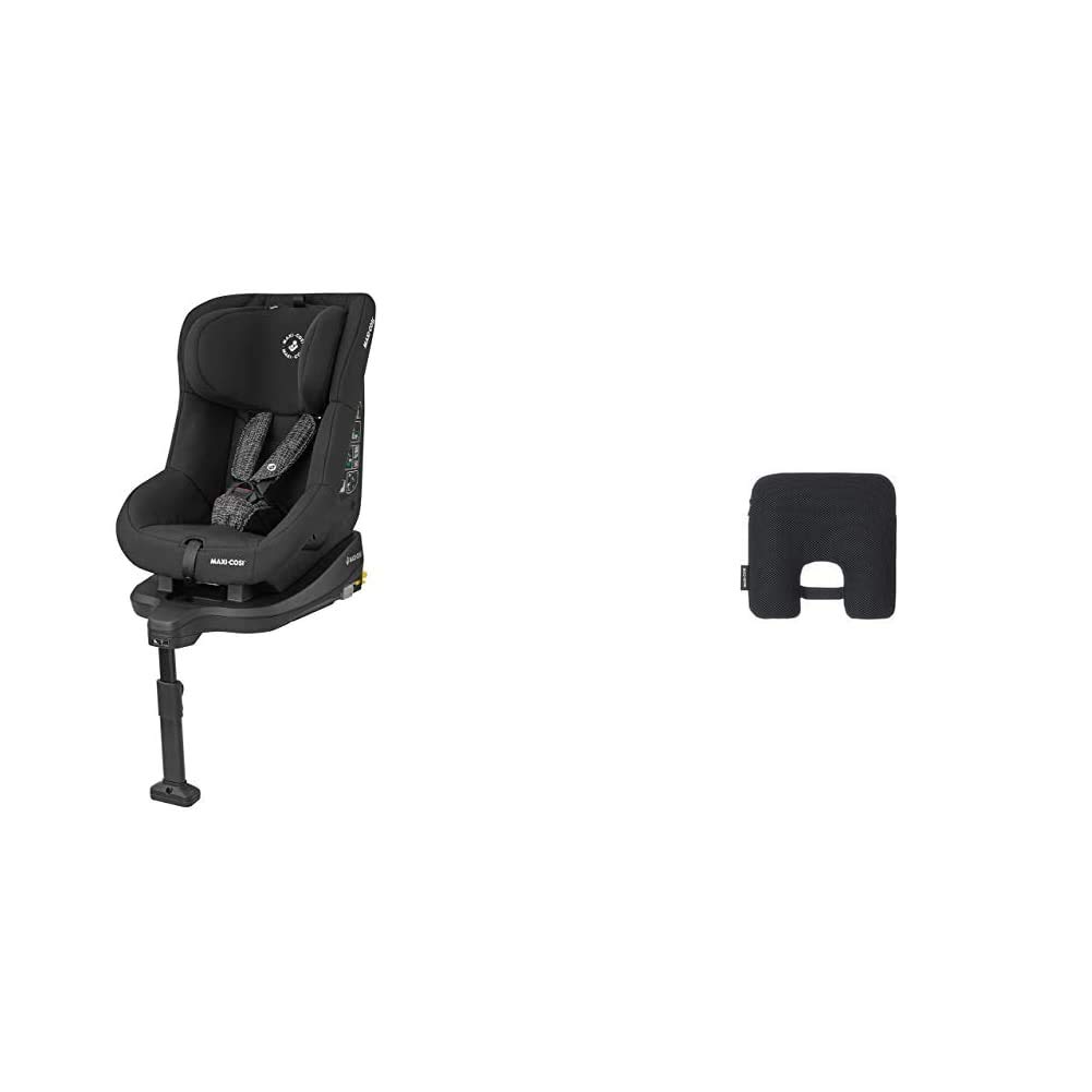 Maxi-Cosi TobiFix child car seat with Isofix and five comfortable seat and lying positions, group 1 car seat, usable from 9 months to 4 years, black grid (black) 9-18 kg + Maxi-Cosi e-Safety