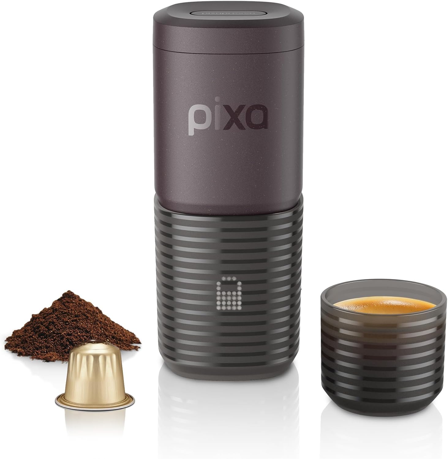 WACACO Electric & Portable Coffee Machine with 4 Types of Coffee & Quick Heating, 3 x 3000 mAh Battery up to 5 Cups, 20 Bar Espresso Machine for Ground Coffee & NS Capsules, Touchscreen