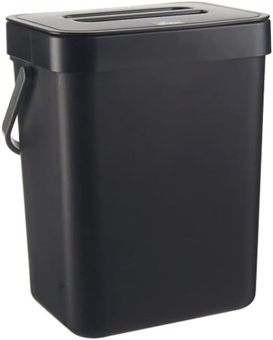 HWGING Hanging Kitchen Bin 3L Small Compost Bin Wall Hanging Waste Bin Worktop Waste Bin with Lid Waste Composter
