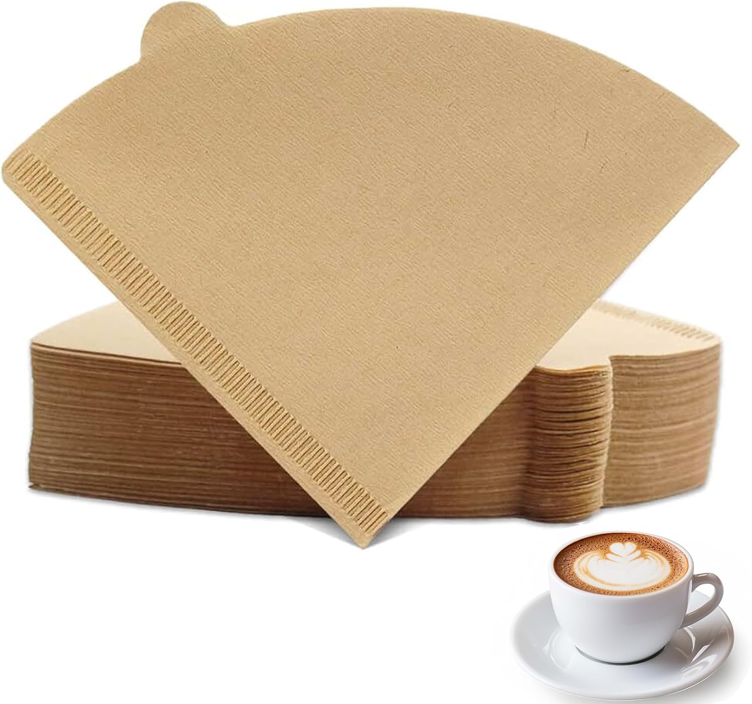 Pack of 200 Coffee Filter Papers, V-Shaped Coffee Filter Cone Coffee Filter Coffee Paper Filter for Coffee Machines Coffee Pot Filter Cups (1-2 Cups)