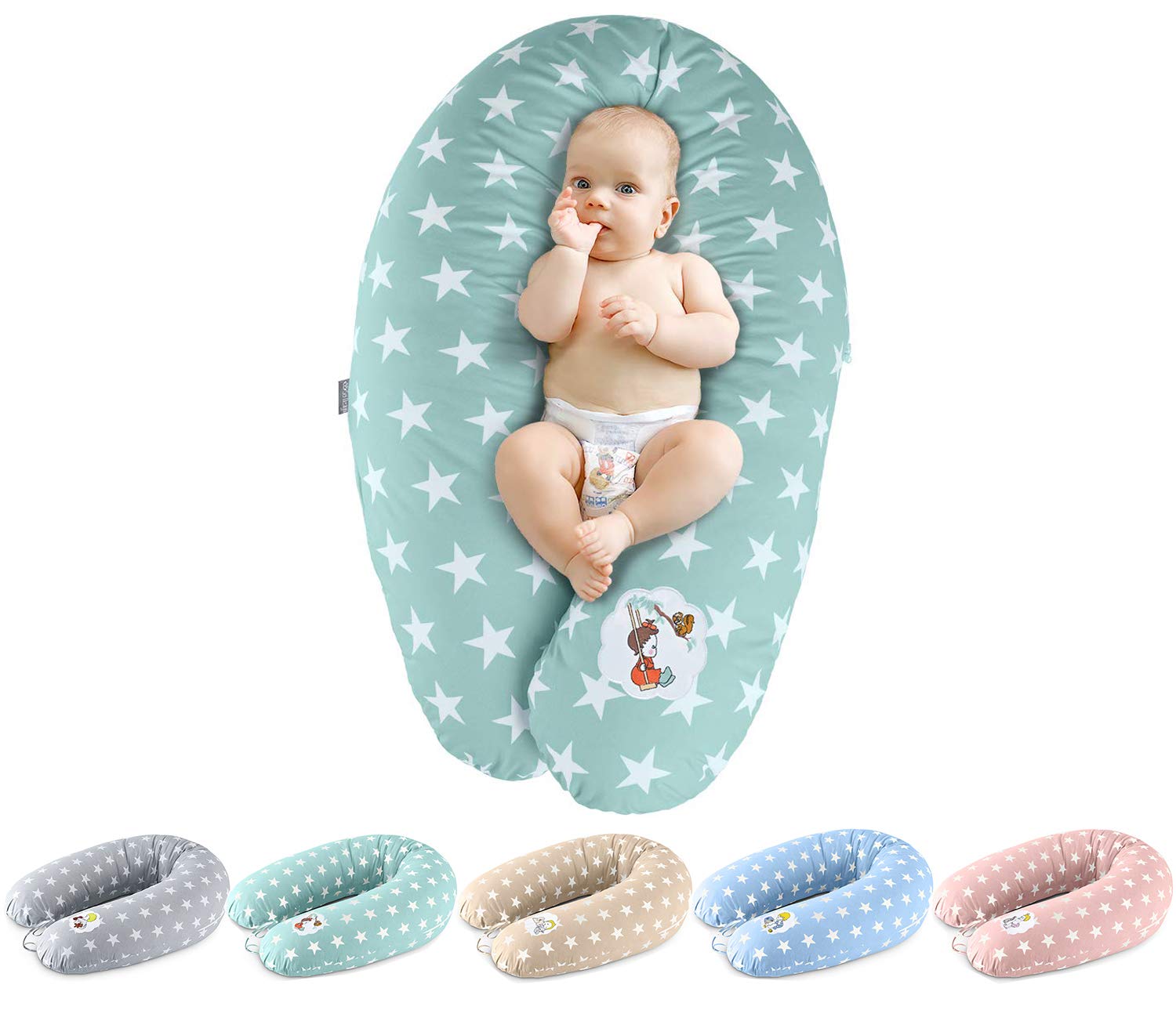sei Design Ökotex Xxl Nursing Pillow + 1X Extra Nursing Pillow Cover Pregnancy Pillow 