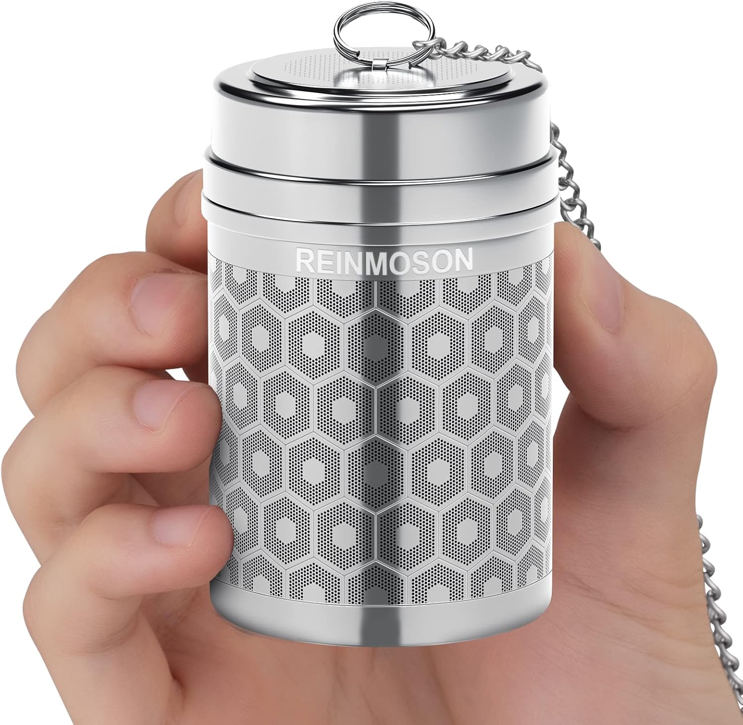 Reinmoson Stainless Steel Tea Strainer for Loose Tea - 5 x 7.1 cm Spice Infuser Large with Extra Fine Mesh, 304 Stainless Steel Tea Balls - Tea Strainer for Cup Fine for Black Tea, Rooibos, Herbal Tea and Much More