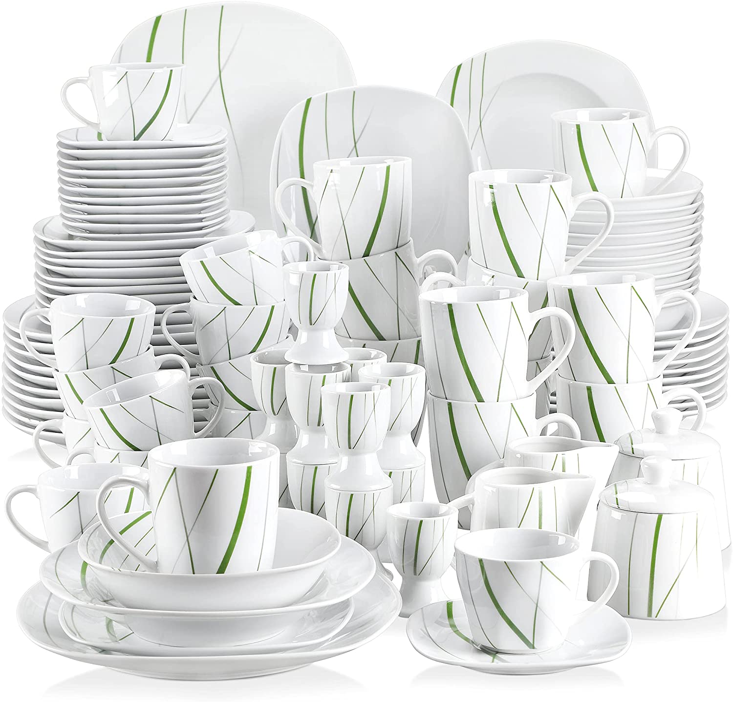 Veweet Aviva Porcelain Dinner Service Set 30 Pieces / 60 Pieces Dinner Service Set and Multiple Peripheral Products for Aviva Dinner Service
