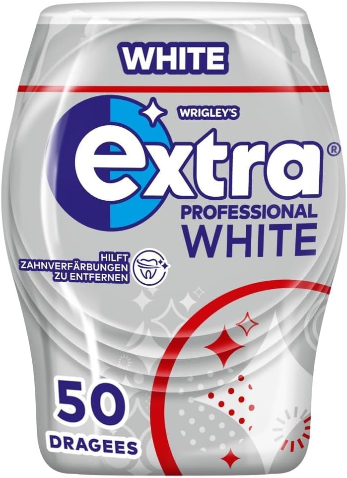 EXTRA Store Extra Professional White Sugar Free Chewing Gum 50 Dragees (Pack of 5)