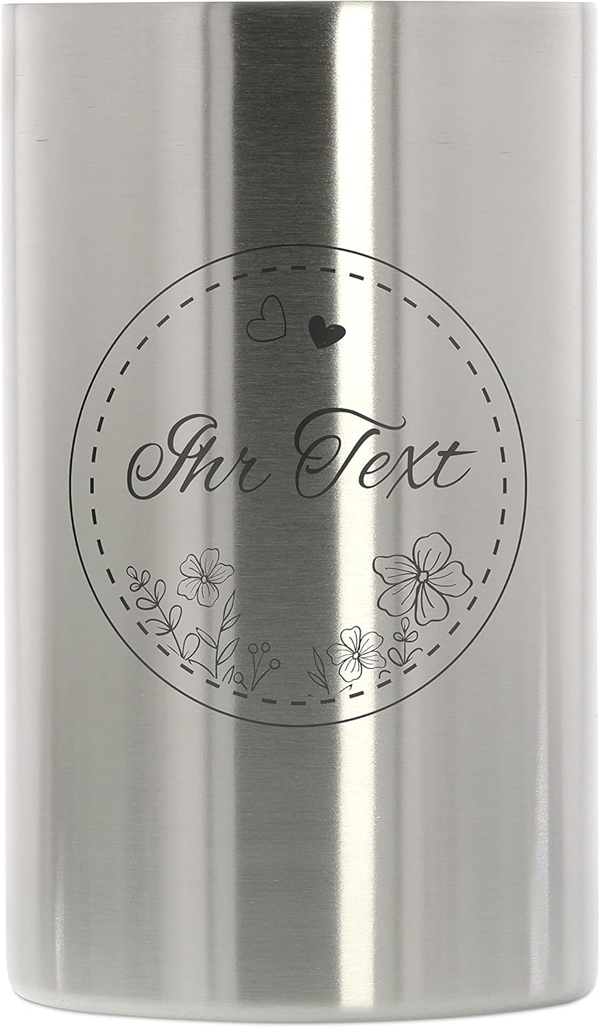 Personalised Engraved Wine Cooler - Paper Decor Design - Double Wall Stainless Steel Wine Cooler, Champagne Cooler & Champagne Cooler - Gift Idea for Wine Lovers (18 x 12 cm) - STEMPEL-FABRIK