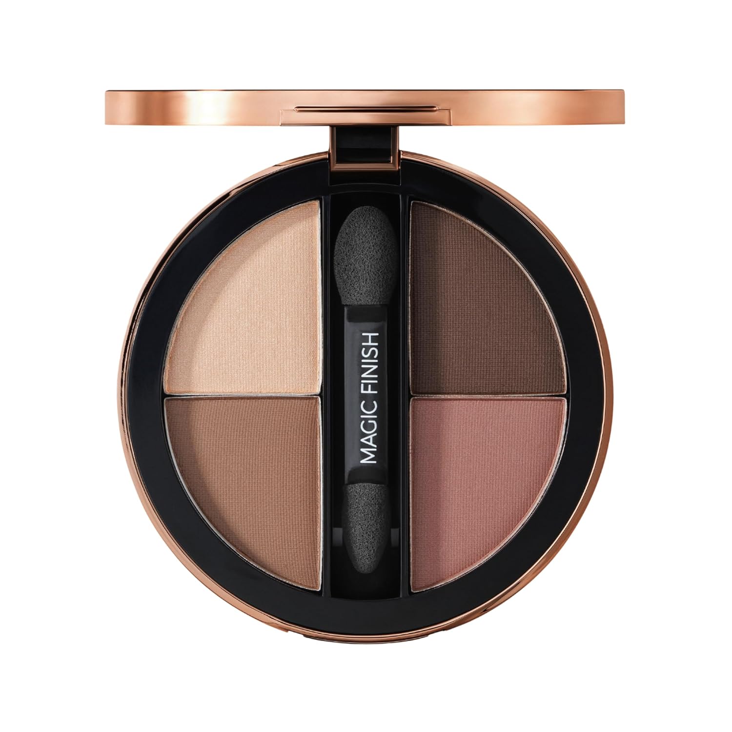 M. Asam Magic Finish Eyeshadow Palette Satin Eyeshadow No. 1 (4 x 2.25 g) - 4-in-1 Makeup with Hyaluron, Ultra Fine Color Pigments, Satin Finish & Intense Color, Case with Mirror & Applicator
