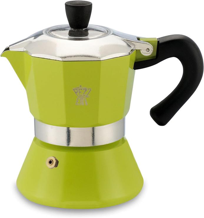 Pezzetti Espresso Maker, Mocha Cooker, Coffee Maker for 3 Cups, Choice of Colors (Green)