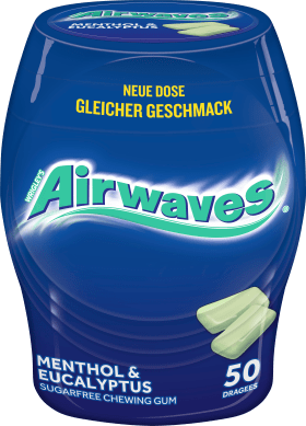 Airwaves Chewing gum, Menthol & Eucalyptus in a can, 50 pcs
