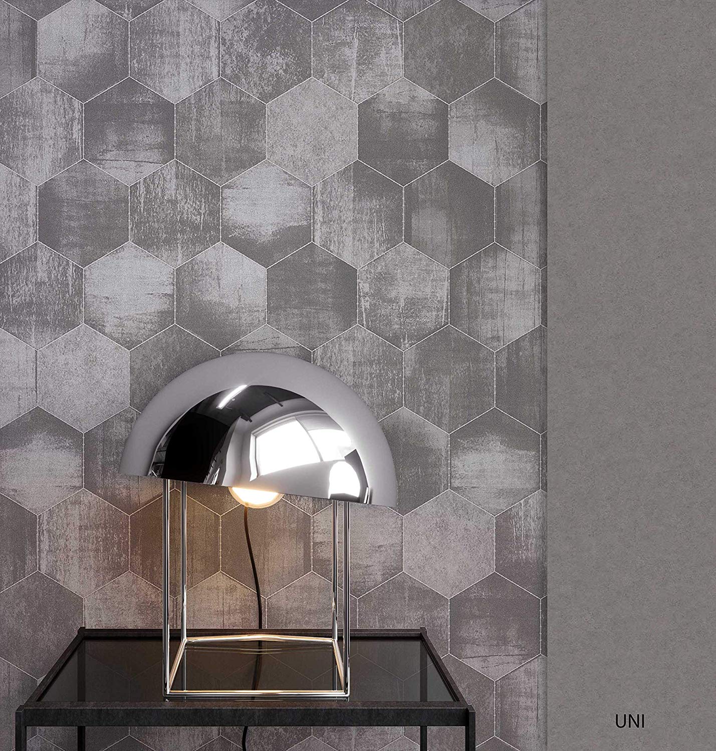 Newroom Design Newroom Concrete Effect Wallpaper Metallic Concrete Modern Non-Woven Wallpa