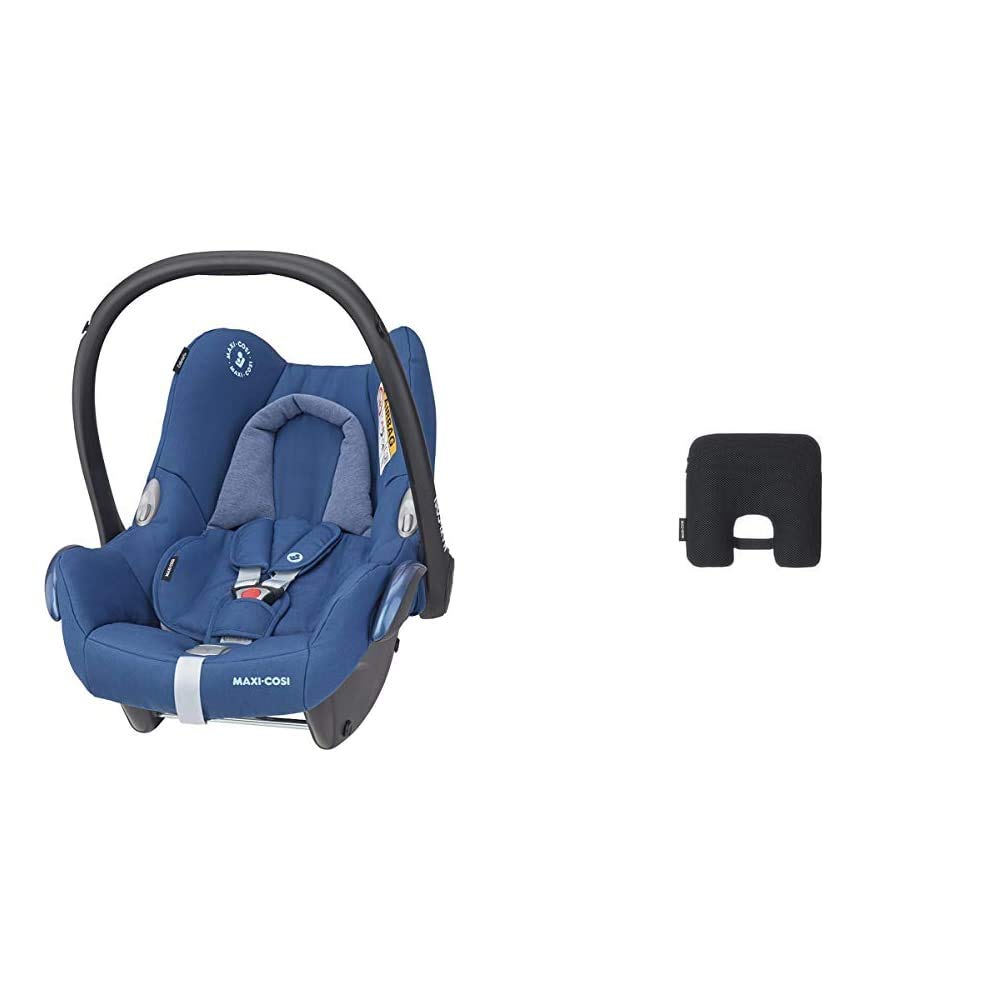 Maxi-Cosi CabrioFix Baby Car Seat, Group 0+ (0-13 kg), Usable up to approx. 12 Months, Suitable for FamilyFix-Isofix Base Station, Essential Blue (Blue) + Maxi-Cosi e-Safety
