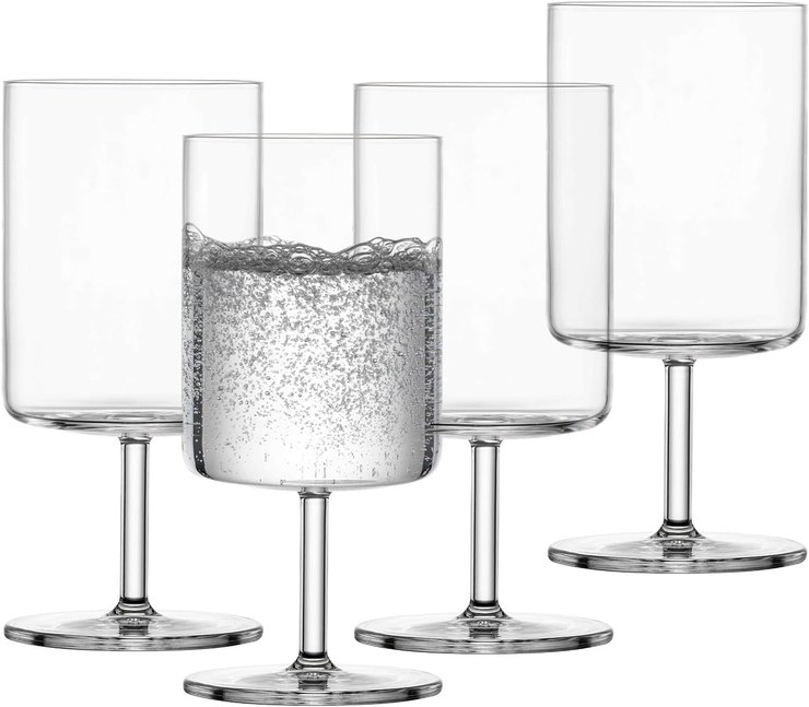 SCHOTT ZWIESEL Modo Water Glass (Set of 4), Versatile Glasses with Modern Design, Dishwasher Safe Tritan Crystal Glasses, Made in Germany (Item No. 119902)