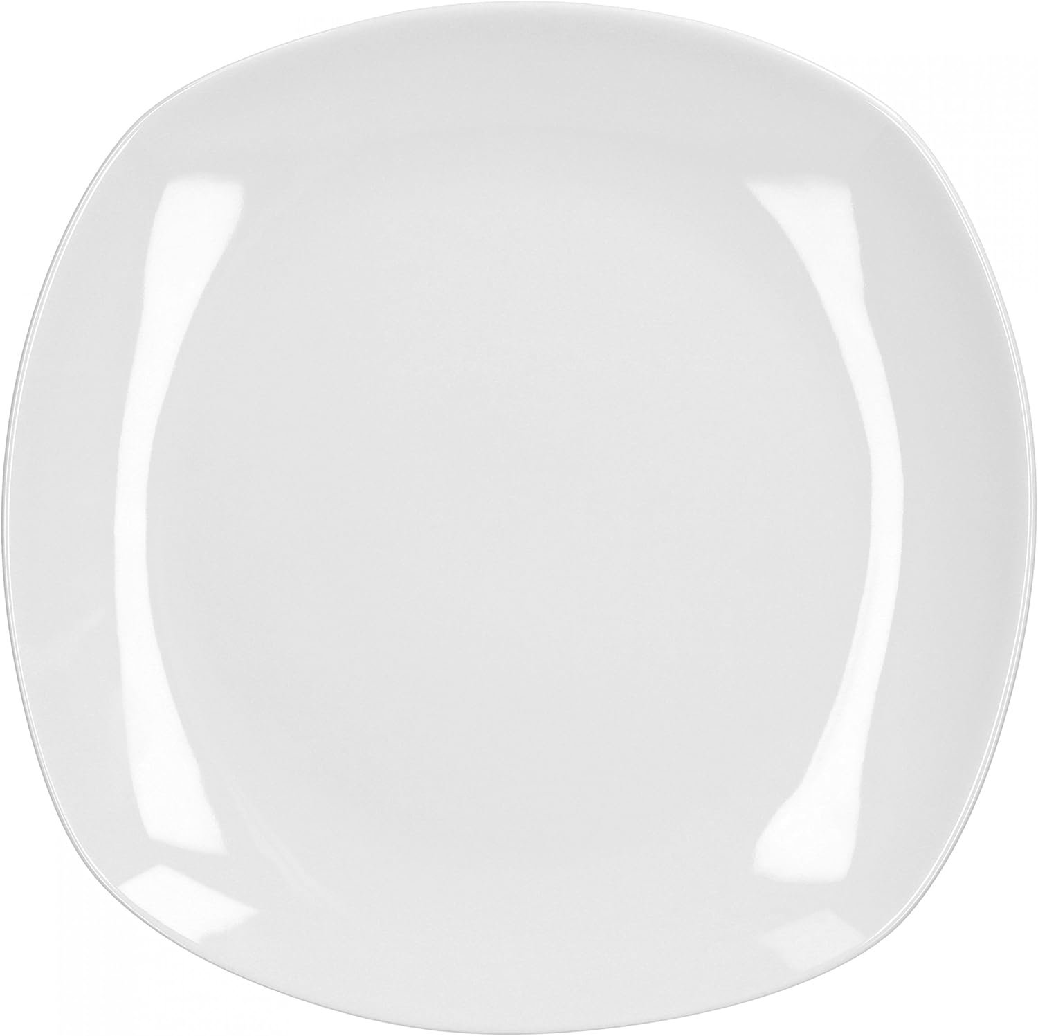 van Well Lilli Dinner Plate Porcelain White 250 x 250 mm - Flat Plate with Classic Shiny Design - Square Shape - Dinner Plate for Restaurants, Hotels or Home