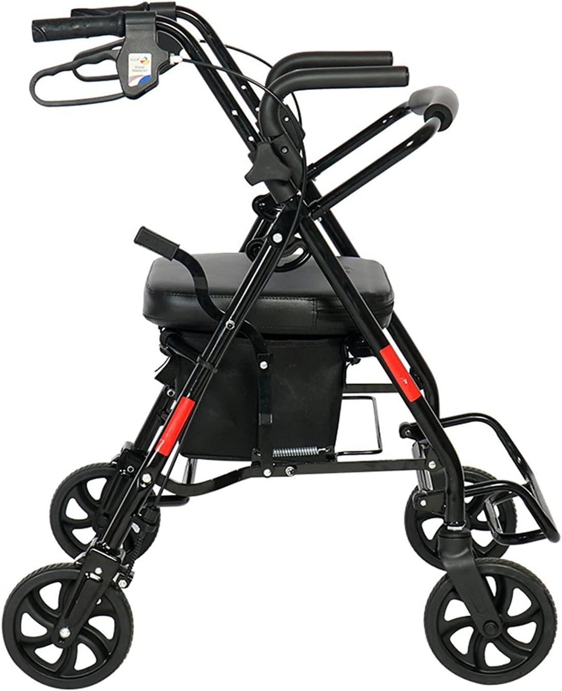 JINHH Portable Rollator for Seniors, Mobility Senior Rolling Walker with Seat, Height Adjustable & Mobility, Lightweight Rolling Walker for Adults & Seniors