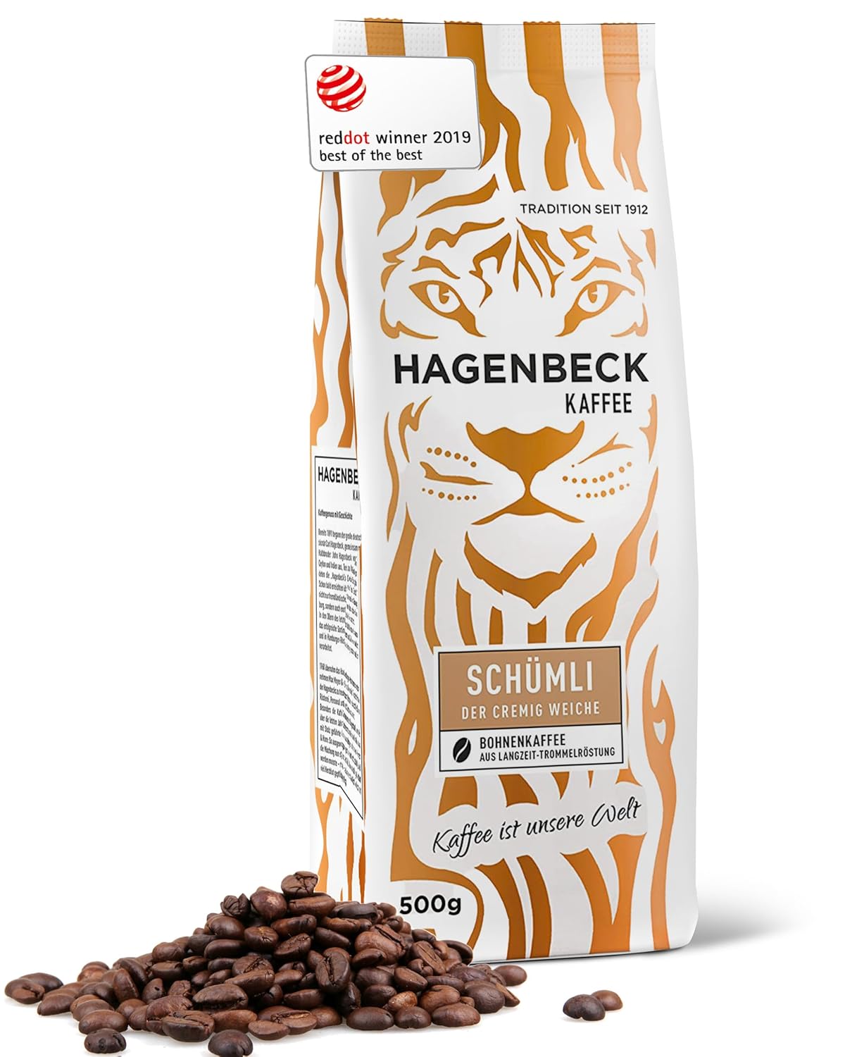 Hagenbeck Schümli Coffee 500 g, Whole Coffee Beans from Traditional Roasting, Rich Finished Taste with Fine Crema, Bean Coffee Strong and Strong, Ideal for Fully Automatic Coffee Machines